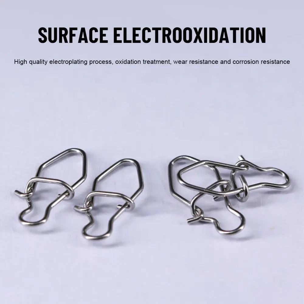 100PCS Gourd Portable Fast lock Durable Stainless Steel Barrel Swivel Fishing Hanging Snap Connector Oval Split Rings