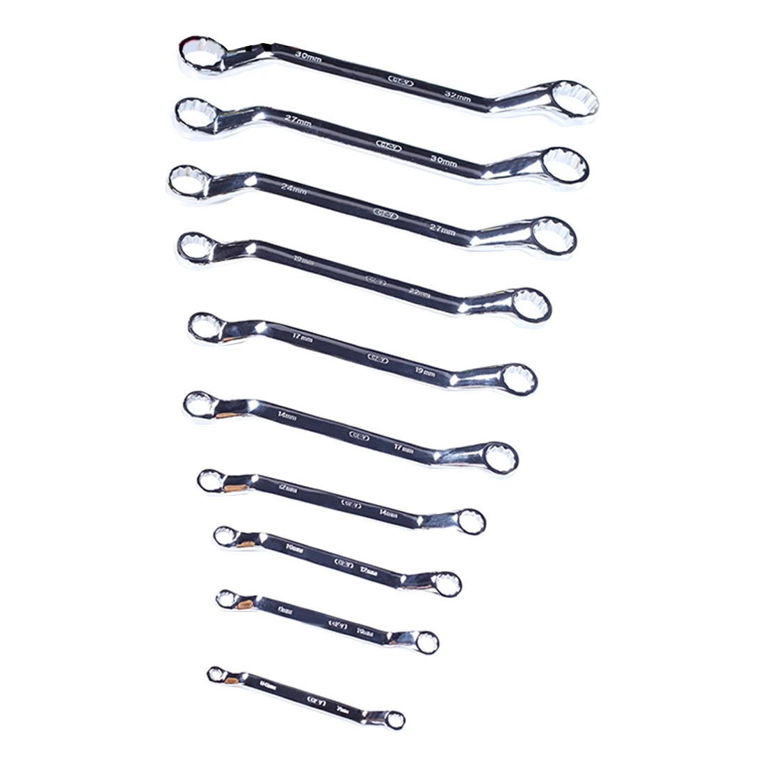 

10 PCS Double-end Chrome Plated Carbon Steel Ratchet Wrench Spanner Set