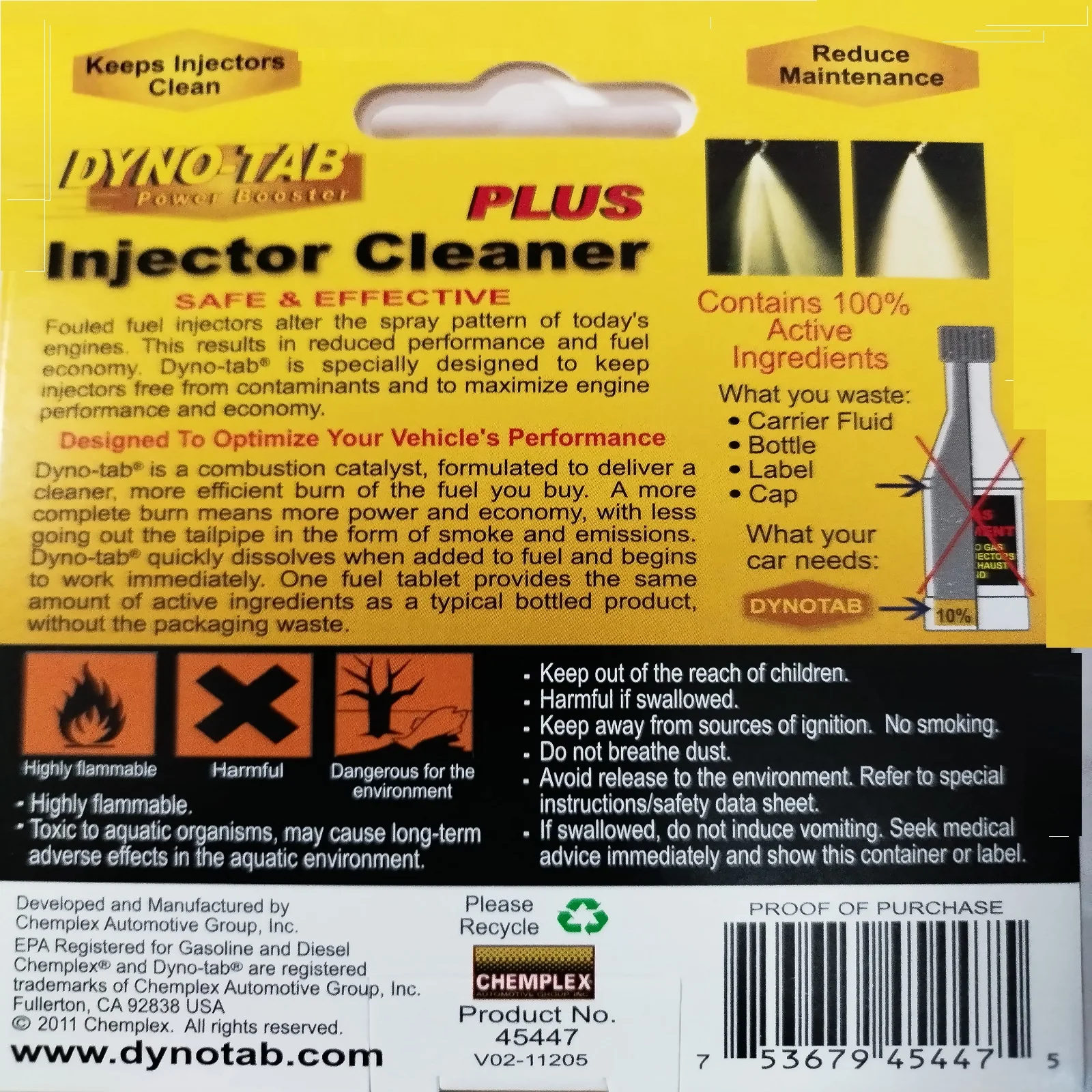 Madie In USA Treat 720 Litres Dynotab Big Pack Injector Cleaner r for Petrol & Diesel Carbon Cleaner Fuel Saving Power Increase