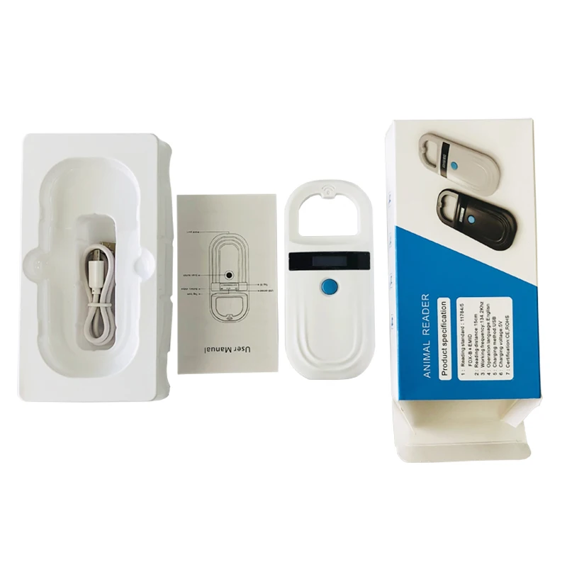 Pet Microchip Scanner FDX-B Glass Chip Tag Reader Read Only Scanner 134.2KHz Animal RFID Reader 125kHz Pet ID Cat Dog Microchip Scanner pet microchip scanner
