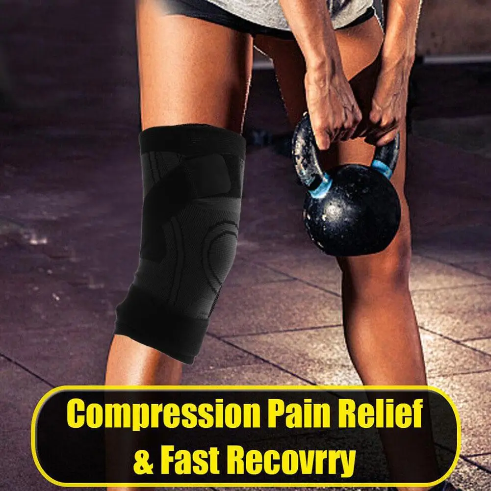 Sports Kneepad 1pc Men Pressurized Elastic Knee Pads Gear Fitness Volleyball Basketball Support Brace Protector M5d5
