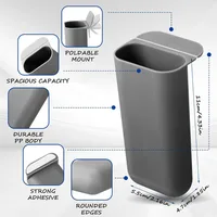 1/2pcs Desk Pen Holders, Clip-on Pencil Storage Containers, PP Plastic Desk Organizer Set with Strong Adhesive and Rounded Edges 2