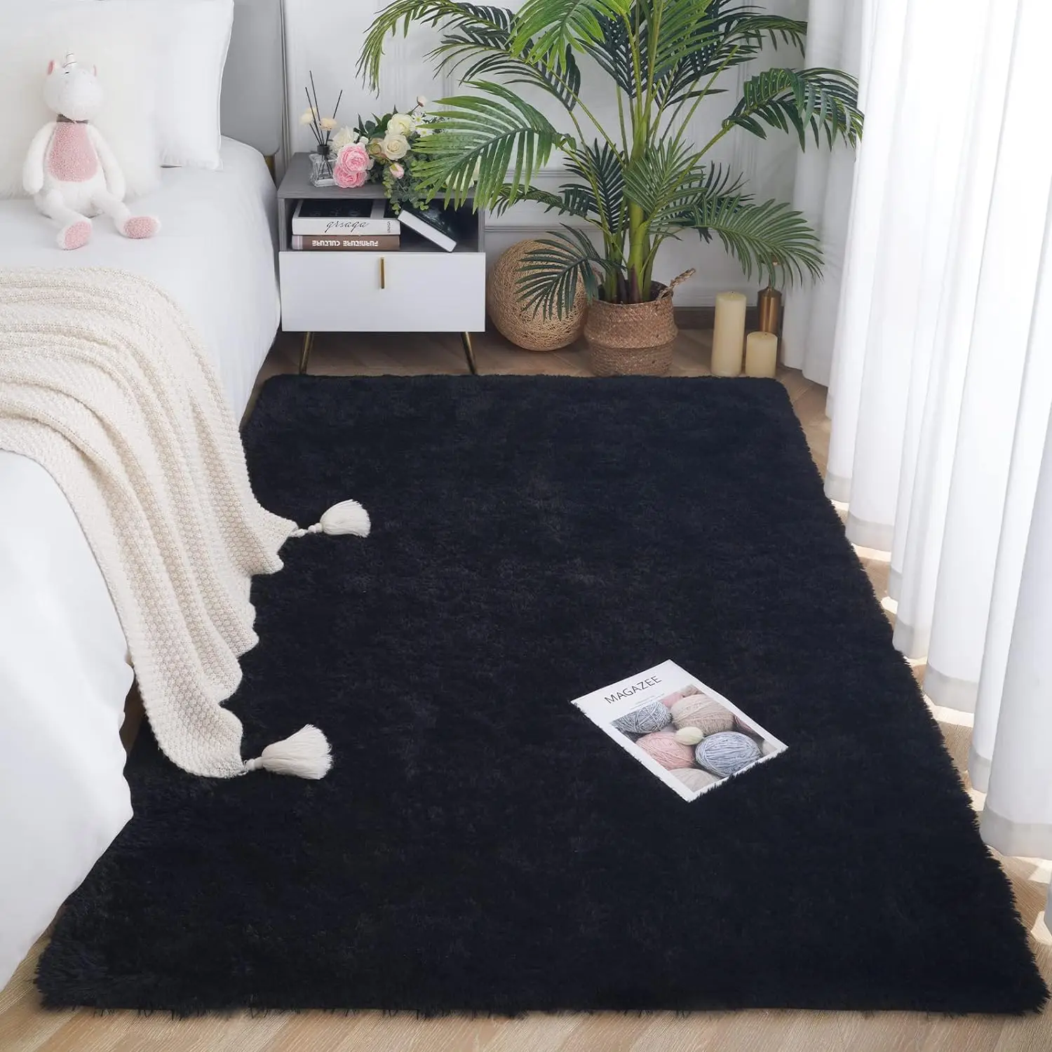 Soft Area Rugs For Bedroom Fluffy, Non-slip Tie-Dyed Fuzzy Shag Plush Soft Shaggy Bedside Rug, Tie-Dyed Living Room Carpet - Image 6