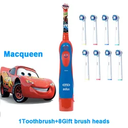 Children's Electric Toothbrush - Gentle Bristles, Waterproof Design, Built-In Timer, and Extra Brush Head Refill (Car8Brush)