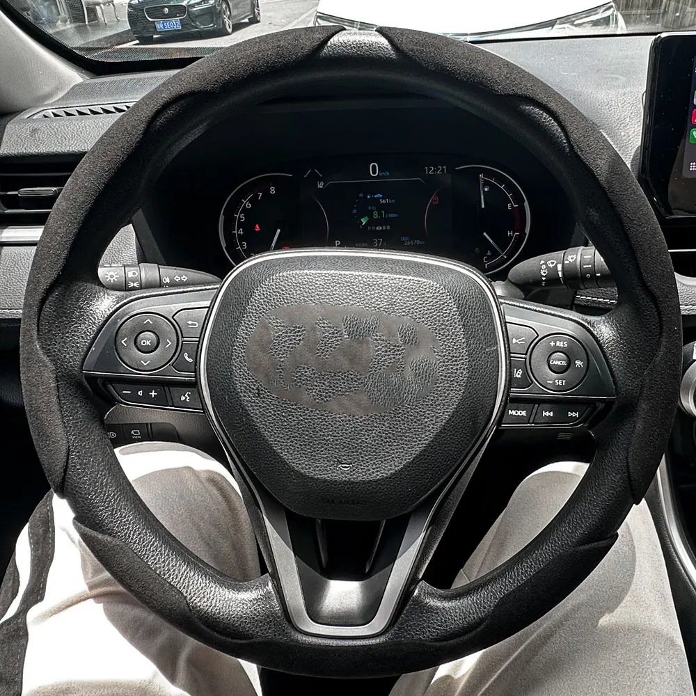 Steering Wheel Cover Suede Universal Car Steering Wheel Booster Cover Non-Slip Auto Interior Steer Protector Decoration Accessories Winter Keep warm