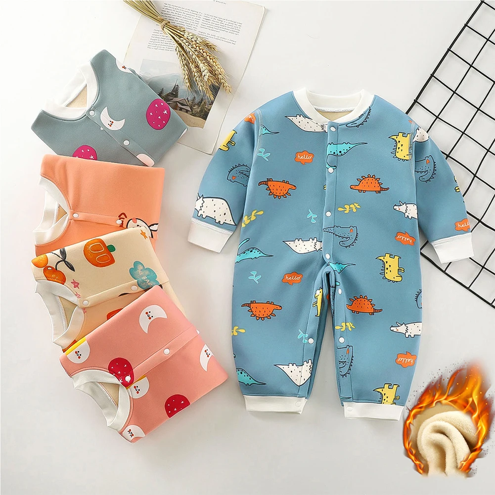 

Newborn Romper Baby Jumpsuit Sleepwear Plush Pajamas Baby Girls Boys Clothes Kids Autumn Winter Warm Bodysuits One-Pieces Ropa