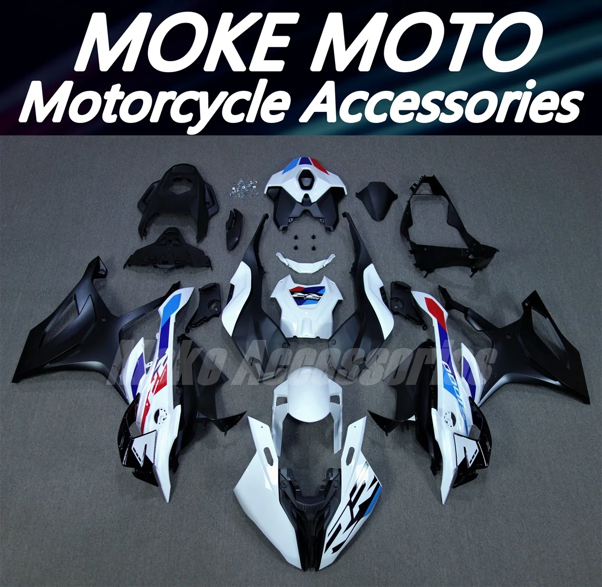 

Moke moto Fairings Kit Fit For S1000rr 2023 2024 Bodywork Set 23-24 High Quality Injection White Blue Black