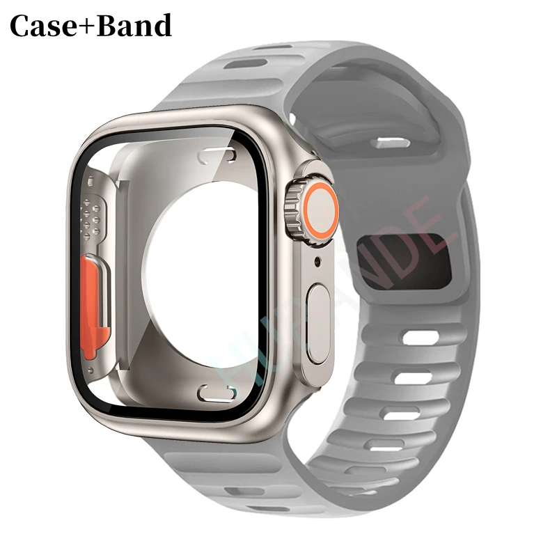 Sleek Silicone Watch Strap with Screen Protector Set