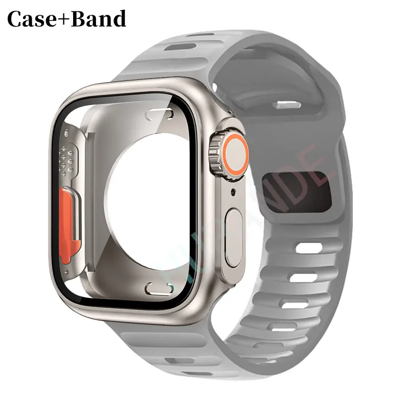 Silicone strap For Apple Watch 44mm 45mm 41mm 40mm Bracelet+Screen protectores Change to Ultra For iWatch Series 9 8 7 SE 6 5 3 - Image 46