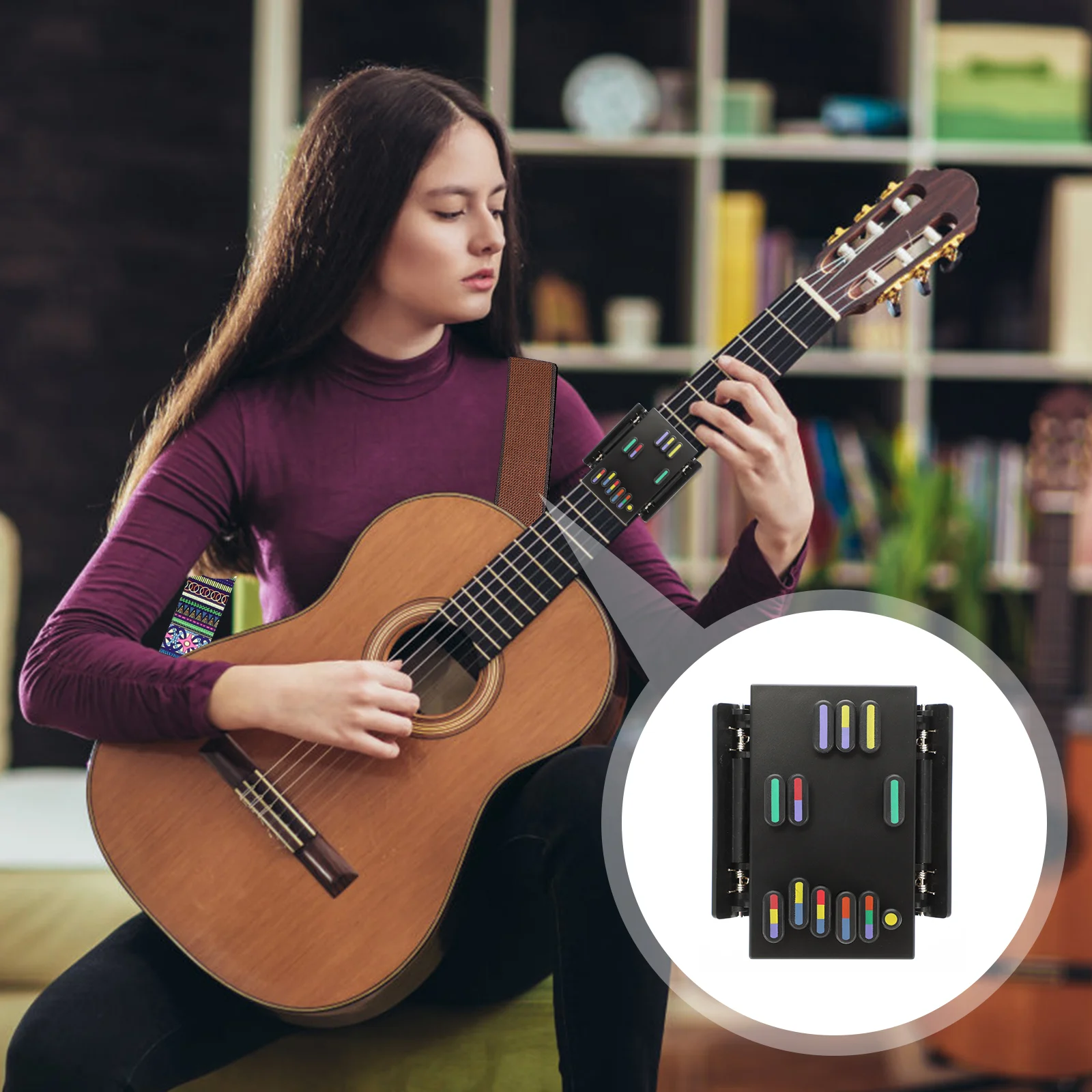 

Guitar Beginner Guitar Learning Tools One- Key Chord Assisted Learning Tools Guitar Practice Aid Tool for Adults Children