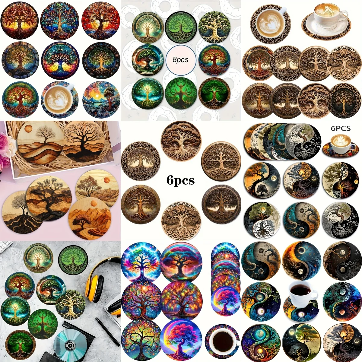 Life Tree Wooden Coasters 1