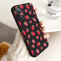 Strawberry Shockproof Matte Silicone Soft TPU Phone Case for Honor X6b 4G (Black - SY1239)