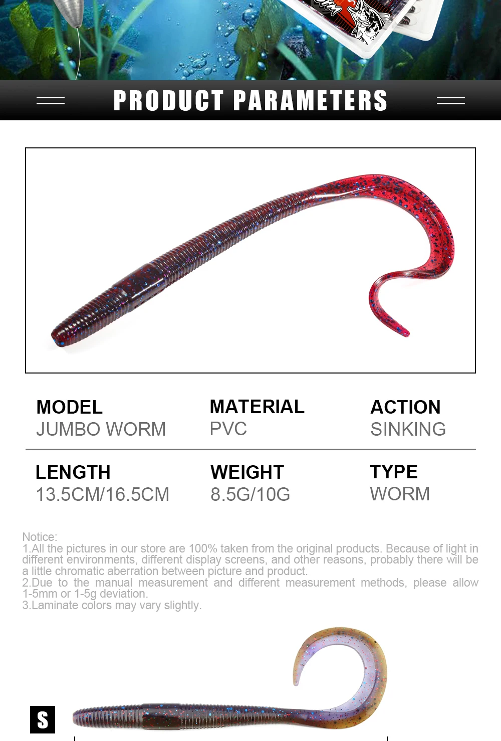 Spinpoler Weicher Angelköder, Wurm, langer Schwanz, 20,3 cm, 25,4 cm, doppelte Farbe, Regenwurm, Silikon, künstlicher Köder, Barsch, Salzwasser-Angelgerät – Detail 5