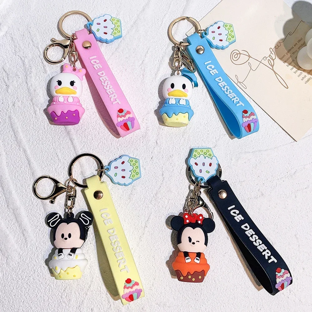 

Anime Cartoon Mickey Mouse Minnie Figure Keychains Donald Duck Piglet Key Chain Model Kid Toy Kawaii Children Gift