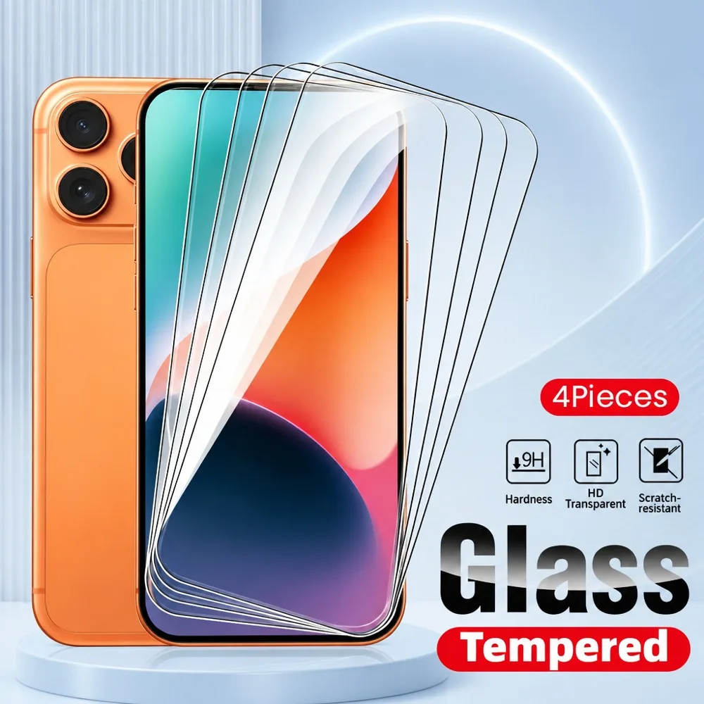 Premium Tempered Glass Screen Protector - 4 Pack