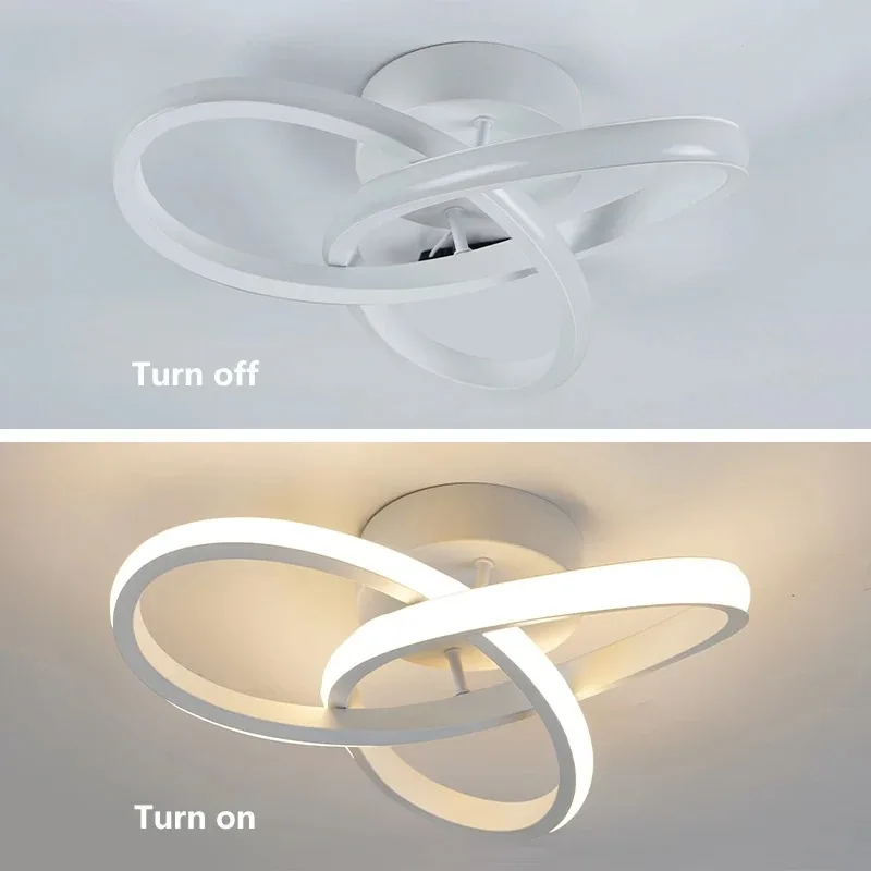 Modern Spiral Design LED Ceiling Light Fixture - 6500K White