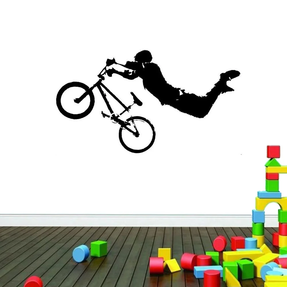 Boy Giant BMX Bike Bicycle Wall Art Sticker Decal Home DIY