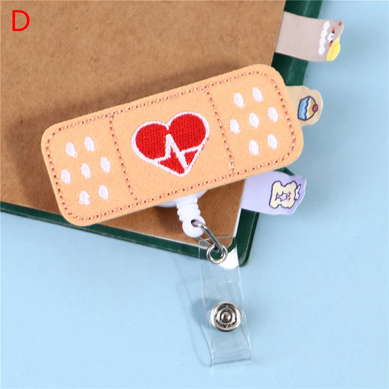 Cute Felt Medical Band Aid Retractable ID Badge Reel Name Card