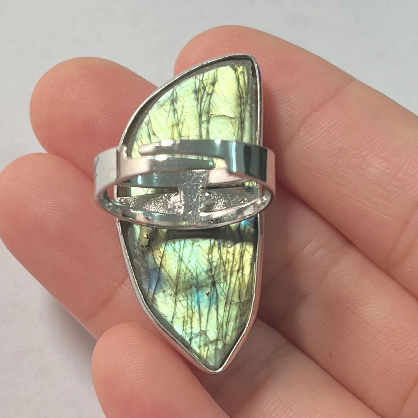 Ring Round Circle Irregular Shape Bead Natural Stone Pink Blue Labradorite Finger Ring for Women Men Gift Adjustalbe 7-9 Z018 Finger Ring Adjustable Rings