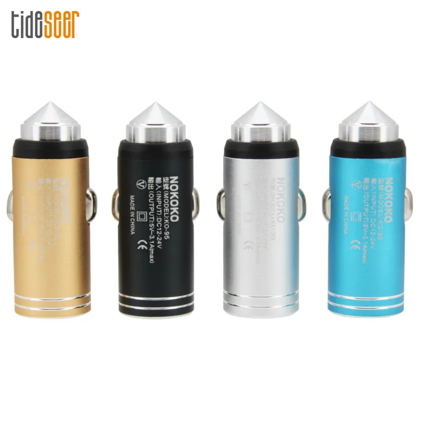 

300 шт., автомобильное зарядное устройство с двумя USB-портами, 5 В, а