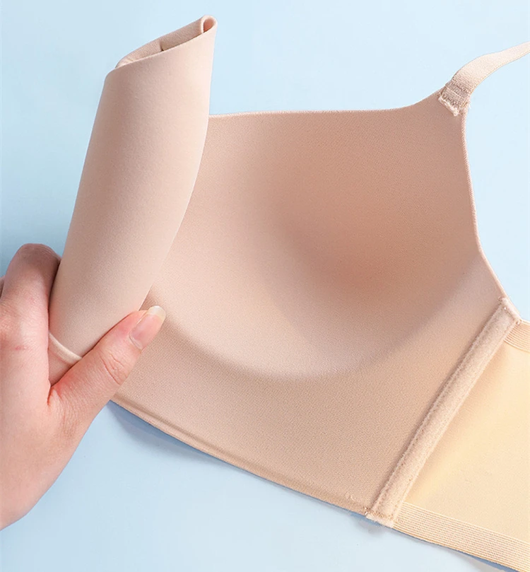 Seamless Underwear Women's Thin Section Big Breasts Show Small Breasts Gathered Breasts Anti-lighting Bra Breathable