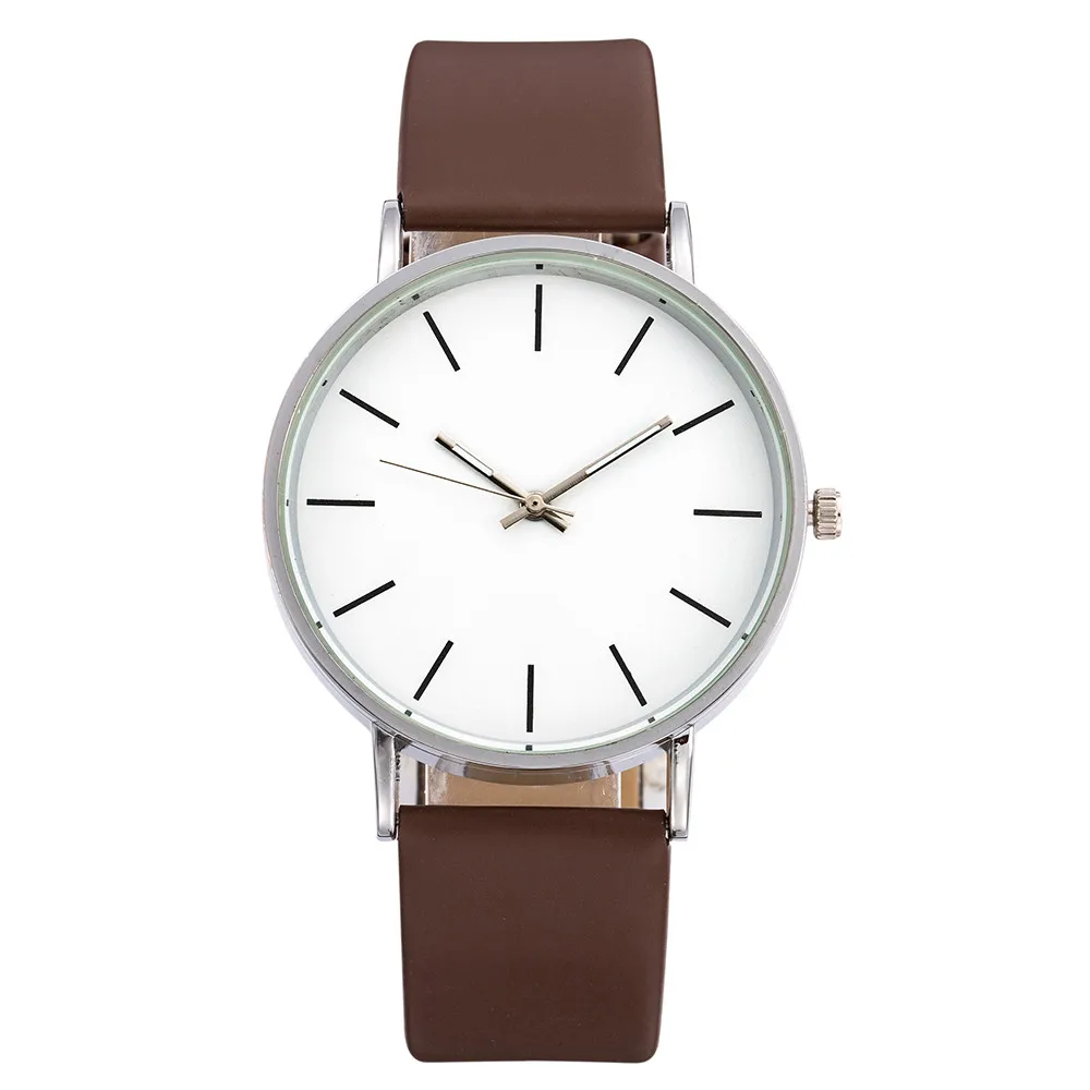 Minimalist Women's Ultra Thin Fashion Watch with Leather Strap