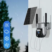 Caméra solaire SZSINOCAM EU 4G avec carte SIM, 3MP, détection humaine PIR, batterie rechargeable intégrée, caméra IP de surveillance 4