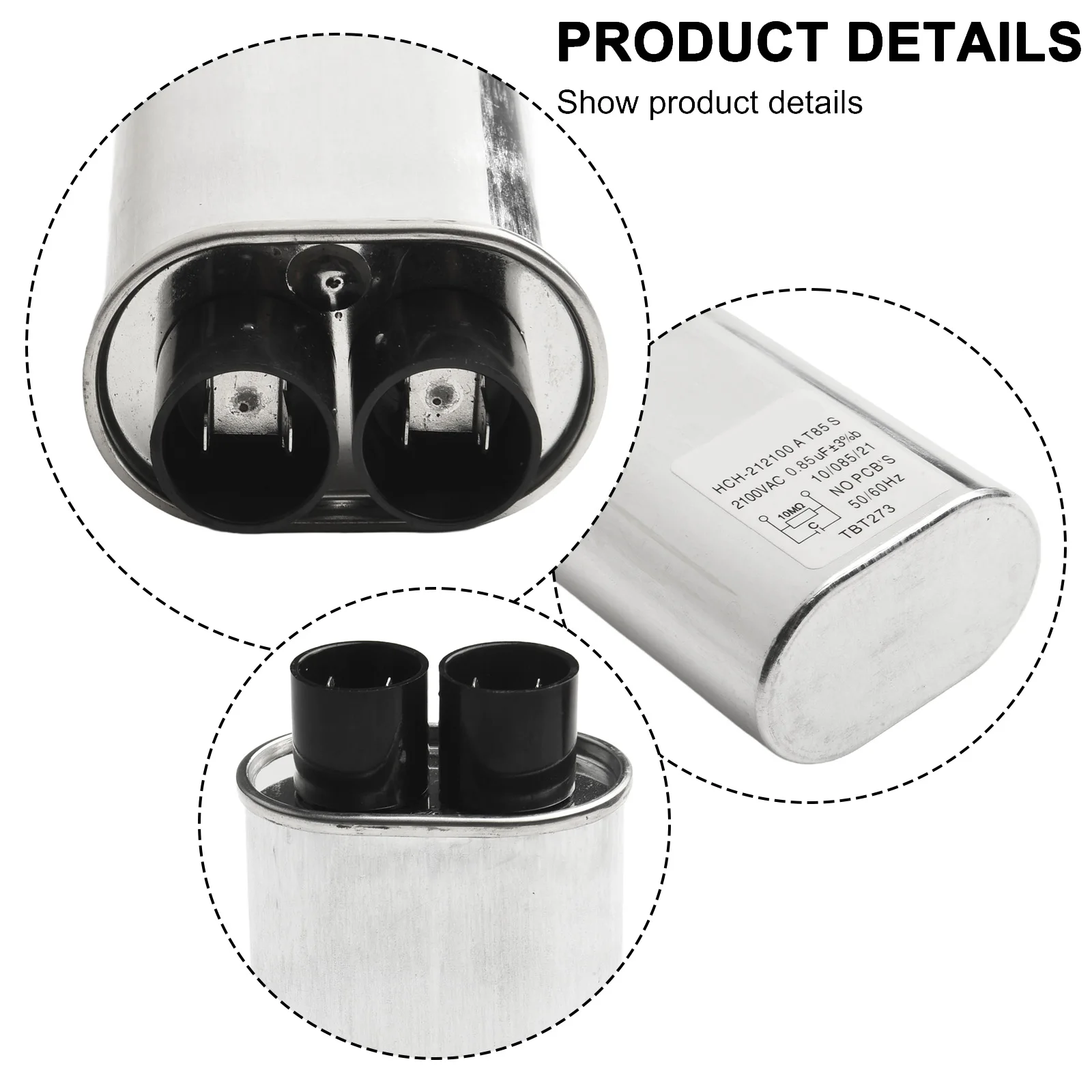 Microwave Oven High Voltage Capacitors 0.85uF / 0.9uF / 0.95uF 1.05uF 1.08uF Kitchen Appliance Microwave Oven Parts