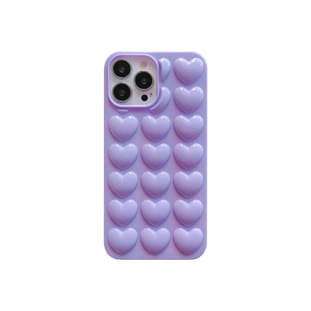 Three Dimensional Heart Electroplated Phone Case with Anti-Drop Protection