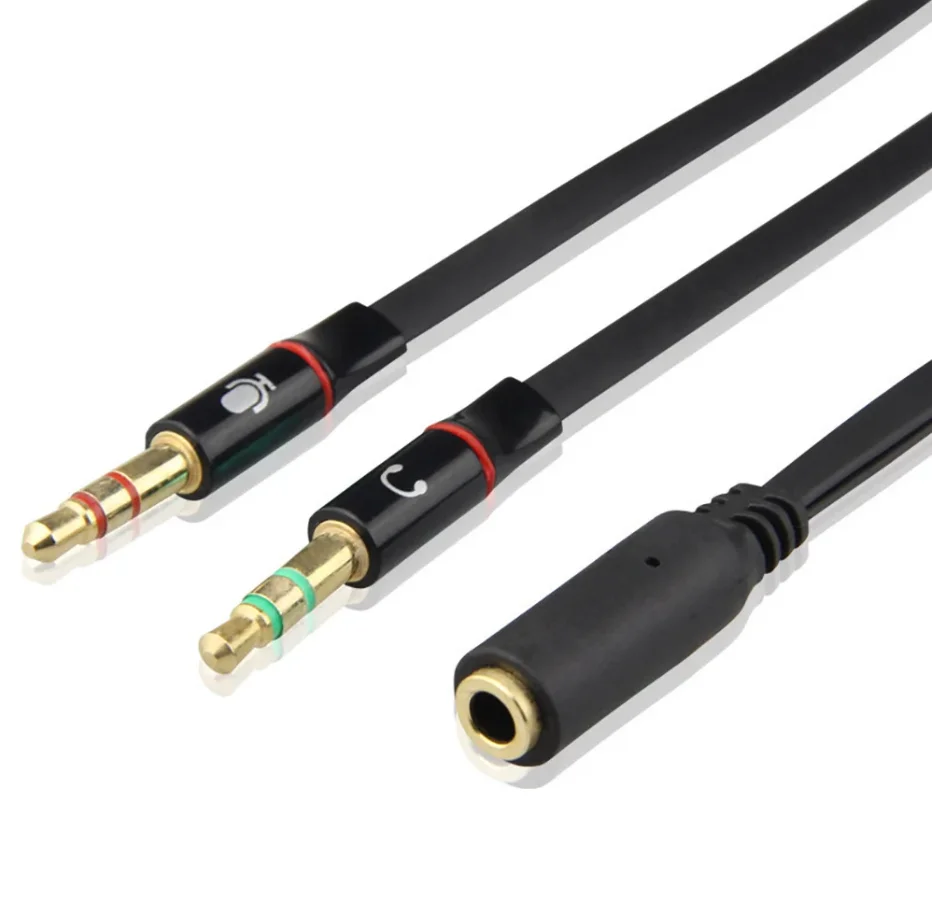 3.5mm PC Computer Audio Cable Earphone Cable Conversion Microphone Headset Converter Headphone Jack Adapter Aux Splitter
