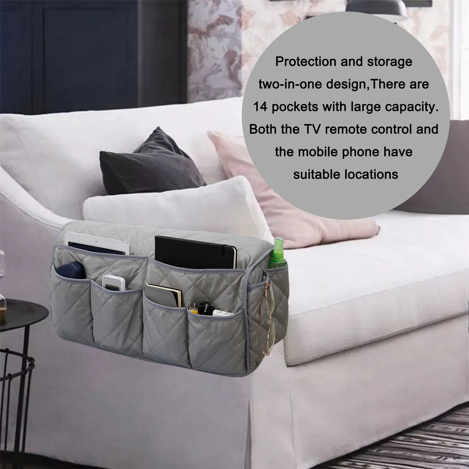 Remote Control Holder Sofa Organizer Tray Couch Organizer Armchair