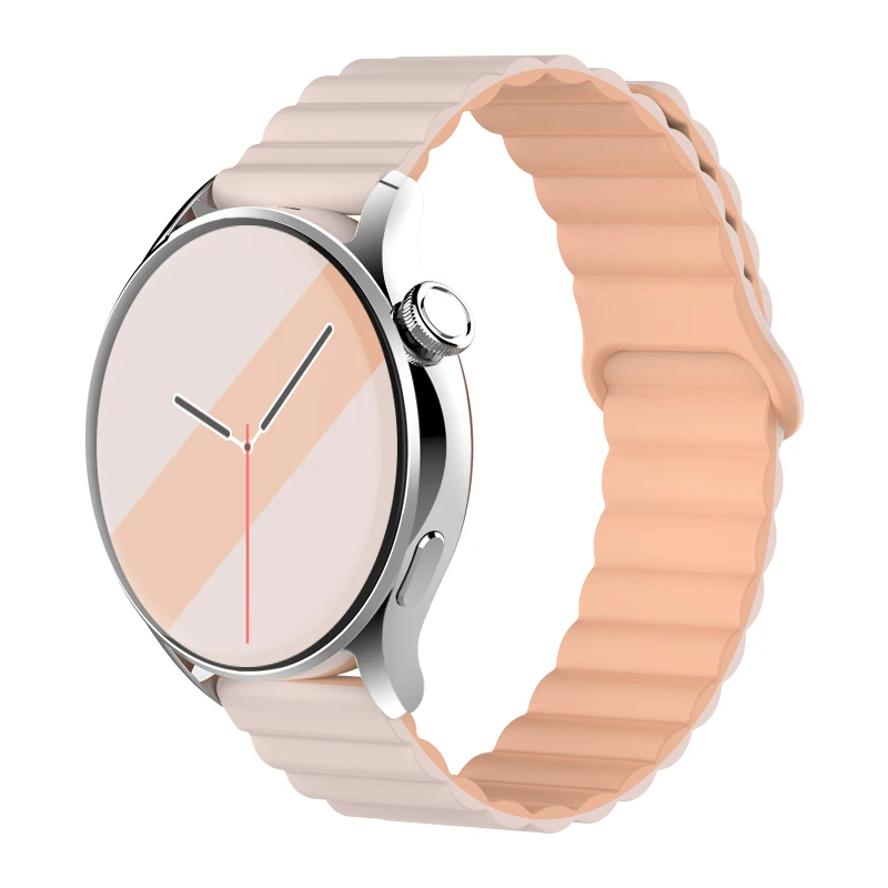 Magnetic Loop Silicone Link Bracelet, 20mm 22mm Strap