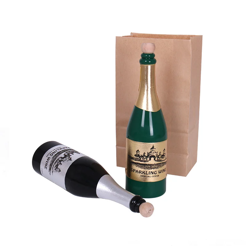 New Vanishing Champagne Bottle magic tricks LATEX((Black or Green) Wine Bottle Stage close up Magic Trick Props Gimmick