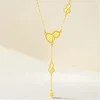 24K Fortune Necklace Womens Tassel Gourd Pendant AU999 Pure Gold Set Necklace Birthday Gift for Girlfriend 2