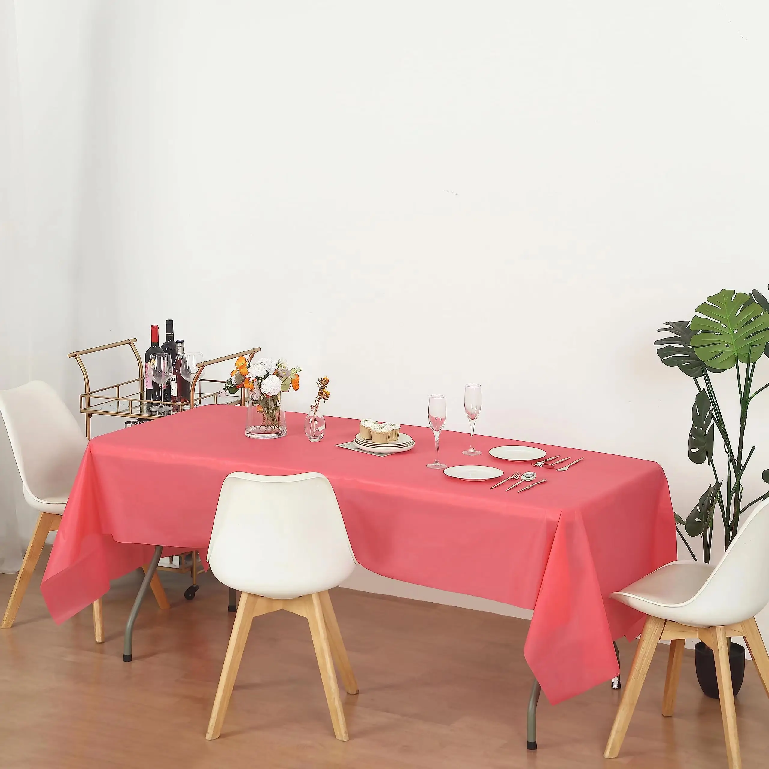 3 Tovaglie In Plastica Rossa 137x274 Cm - Impermeabili Per Feste E Picnic - Foto 9