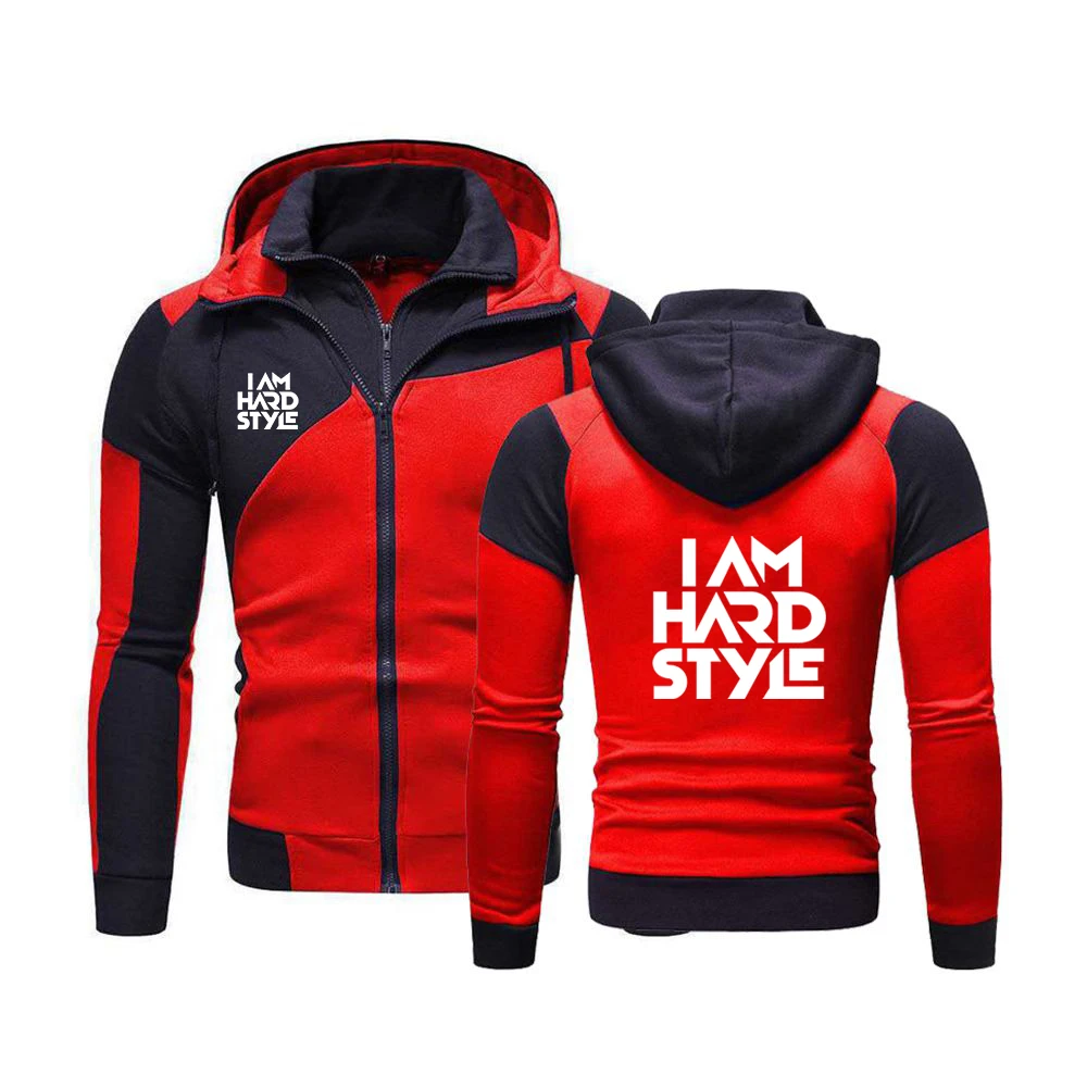 Men's Cotton Hooded Sweatshirt with Double Zipper for Casual Wear