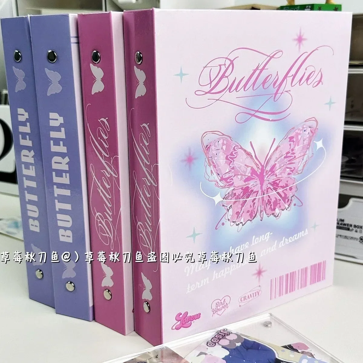 IFFVGX Butterfly A5 Kpop Idol Photocard Holder Binder Photo Album Photocards Collect Book Album for Photographs Cute Stationery