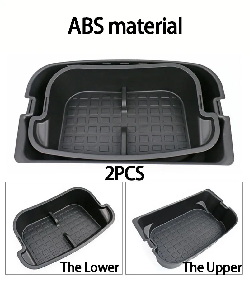 For Tesla Model Y 2021-2024 Rear Trunk Double-deck Storage Box and Front Cargo L