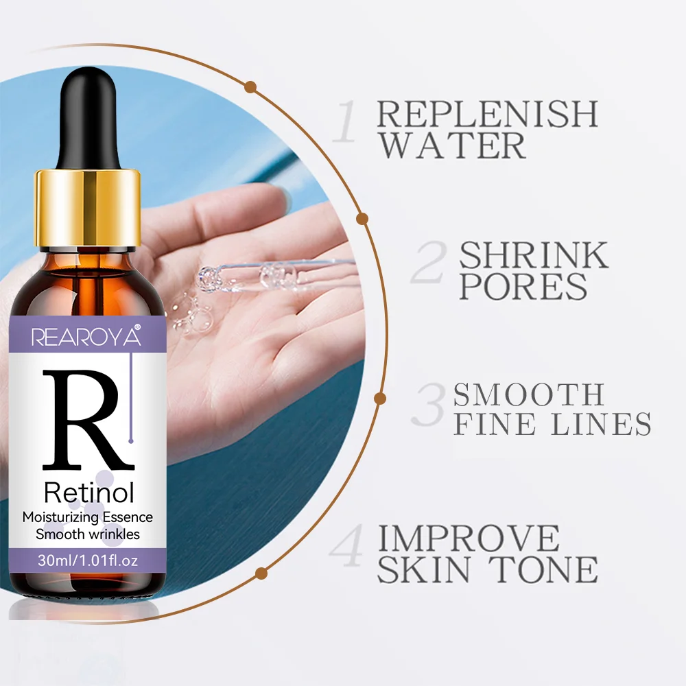 REAROYA Retinol Essence Smoothes Wrinkles Reduces Fine Lines Reduces Traces Caused By Age Tightens Strengthens Skin Elasticity 6