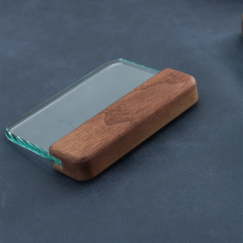 8MM Tempered Glass Hand DIY Leathercraft Tools Glue Scraping Board Walnut Glass Scraper Gluing Sheet Auxiliary Tools