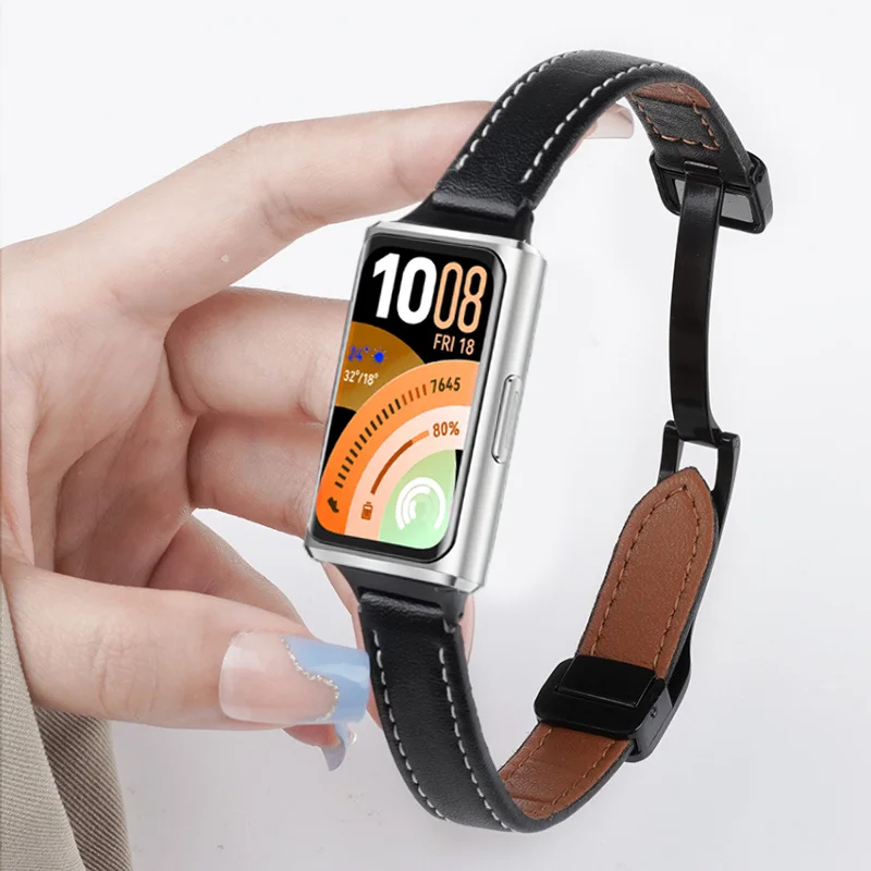 Magnetic Leather Sport Watch Strap Bracelet