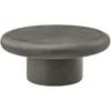 Grey round concrete coffee table - Cement Low floor coffee table - Weather resistant stone patio coffee table 1