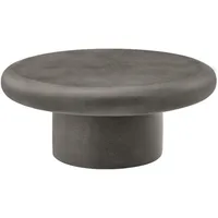 Grey round concrete coffee table - Cement Low floor coffee table - Weather resistant stone patio coffee table 1