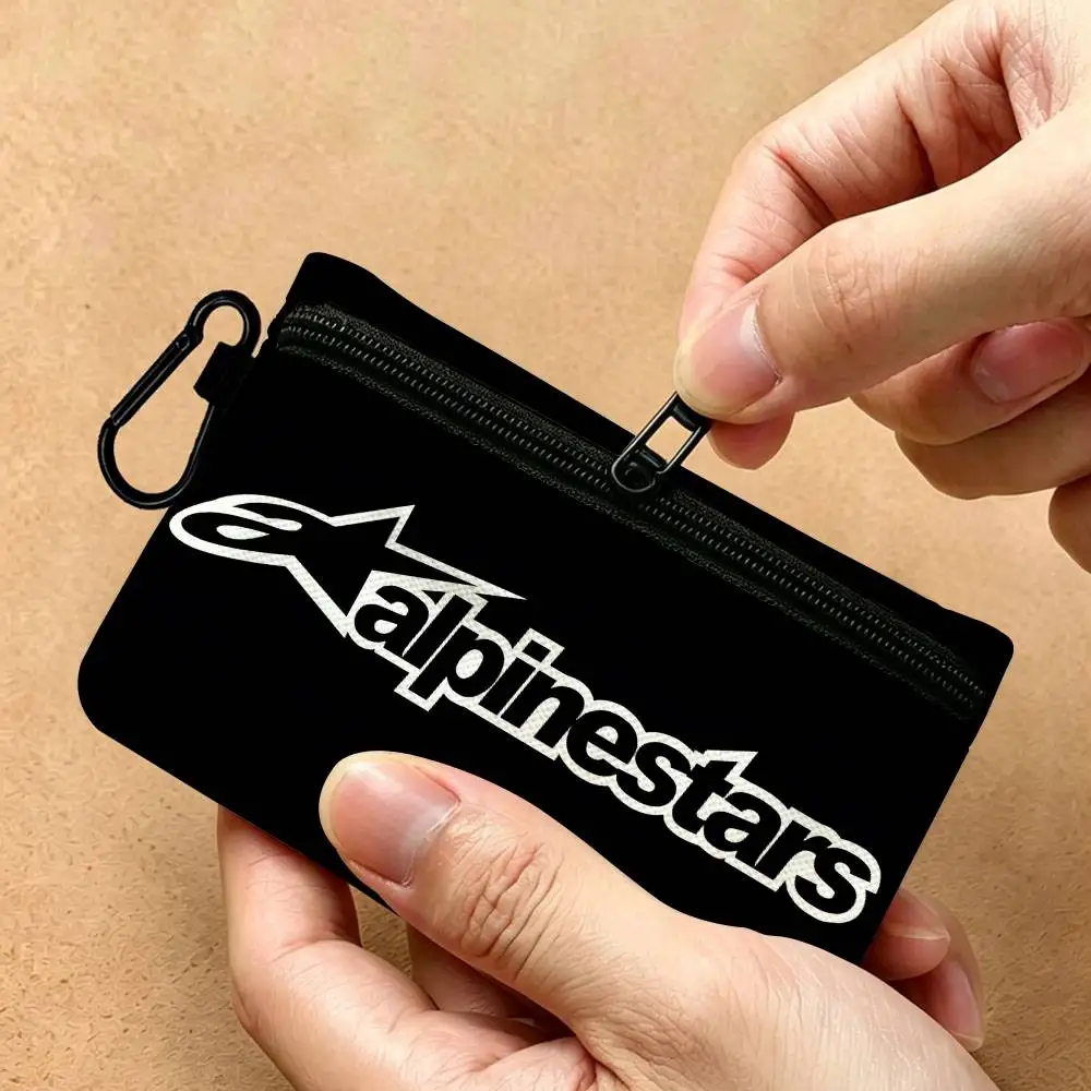 Alpinestars Logo Multifunctional Oxford Cloth Small Pouch With Hook Mini Coin Wallet Earbud Storage Bag