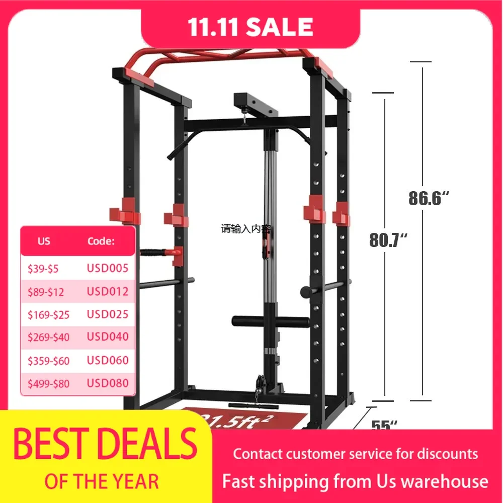 Squat frame gantry home gym fitness equipment 1000-pound load-bearing wire sliding down system Fitnes Body Building Pull-up bar
