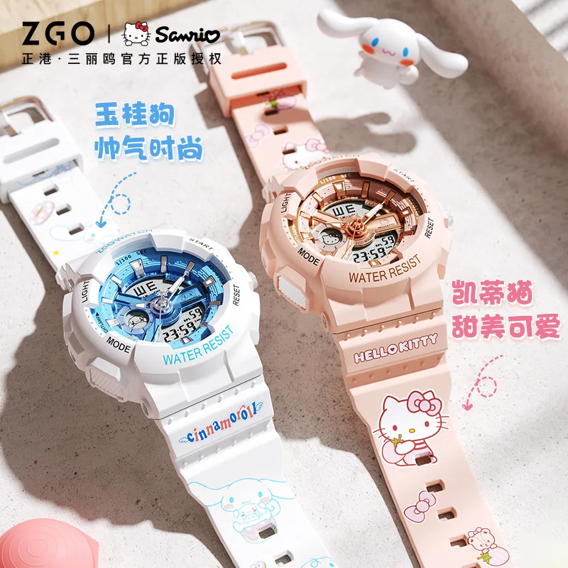 

Sanrio Kids Digital Wristwatch Sports Alarm Clock Connamoroll My Melody Quartz Watches Water Resistant Complete Calendar 3Bar