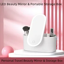  Portable LED Light Makeup Mirror Vanity Lights Compact Make Up Pocket Mirrors Vanity Cosmetic Hand Folding Led Mirror Lamp Gift 