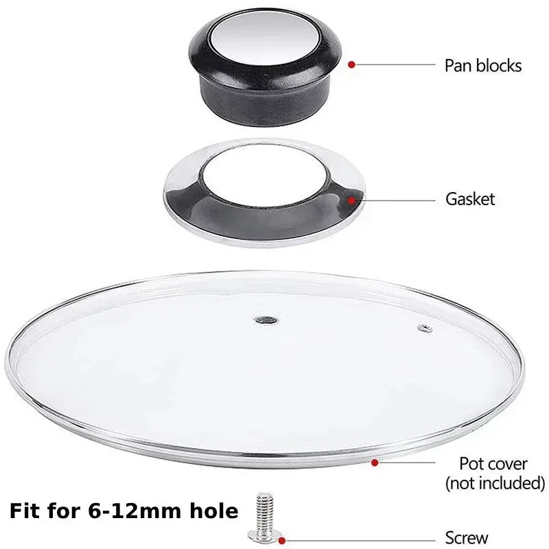Universal Glass Lib Cover Knob Cap Heat-resistant Cooking Pot Pan Lid Knob Replacement