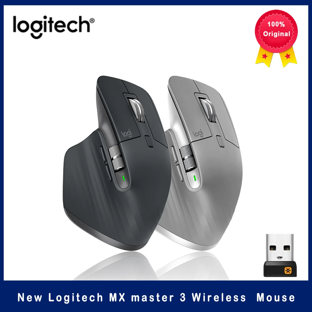 Logitech MX Master 3 wireless Bluetooth mouse ultra-fast scrolling ergonomic design 4000DPI USB-C with Wireless 2.4G Receiver white gaming mouse wireless