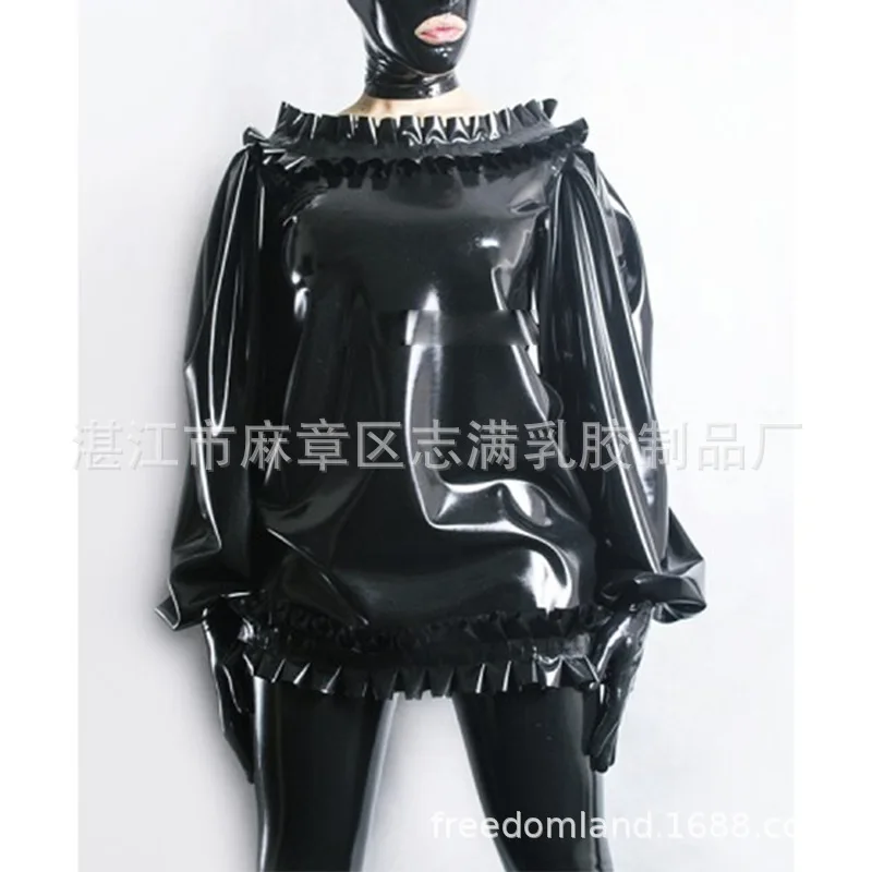 

European and American Stage Performance Costume Latex Clothing Sexy Sexy Latex Top Large Size Women's Latex Clothing Catwalk Sho